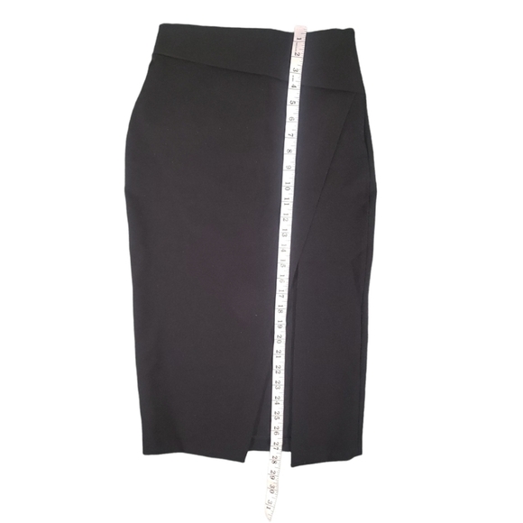 NWT ZARA WOMEN Black Asymmetrical Slit Pencil Skirt Size XS - Picture 8 of 9